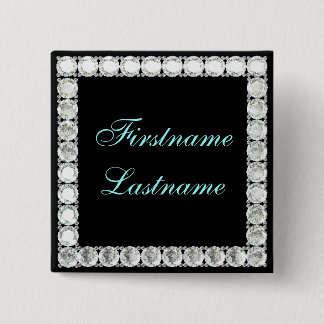 Add name-customizable diamond 2 inch square button