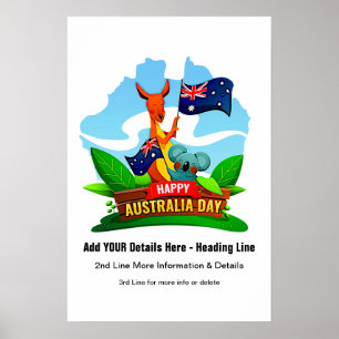 Add NAME Details - Australia Day Information 1 Poster