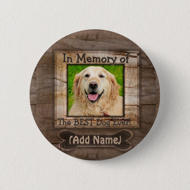 Add Name | Dog Memorial 2 Inch Round Button (Front)