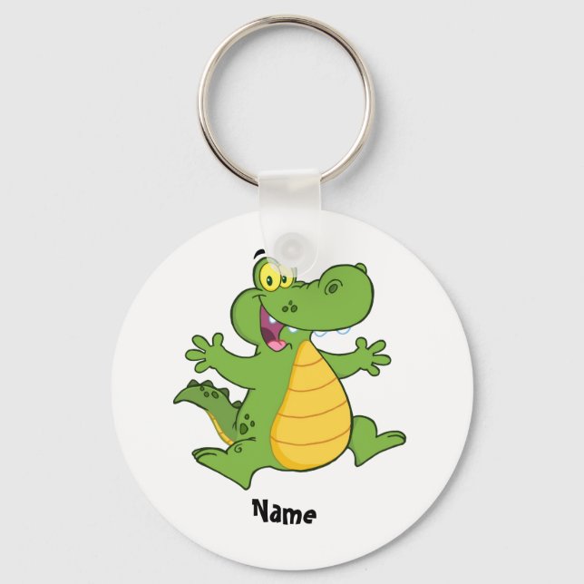 Add name DRAGON cartoon Kids Keychain (Front)