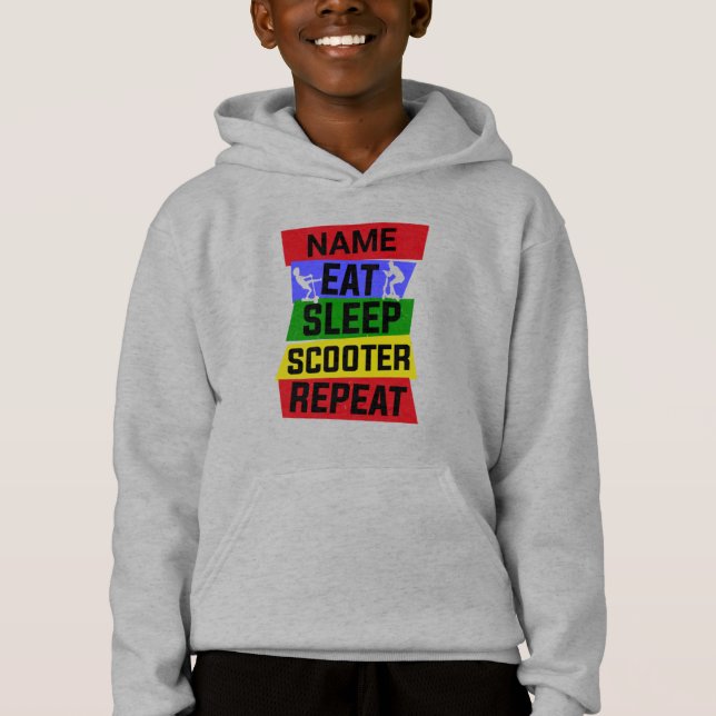 Add Name Eat Sleep Scooter Repeat                  (Front)
