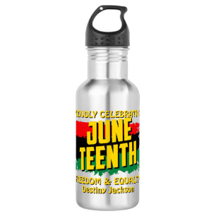 Add Name Edit Text Celebrating Juneteenth Freedom  532 Ml Water Bottle