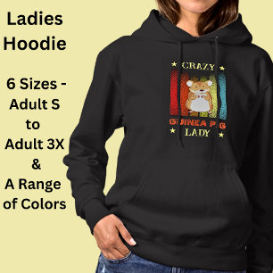 Add Name Edit Text Crazy Guinea Pig Lady Hoodie