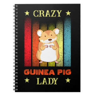 Add Name Edit Text Crazy Guinea Pig Lady Notebook
