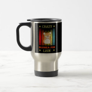 Add Name Edit Text Crazy Guinea Pig Lady Travel Mug