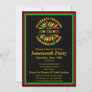Add Name Edit Text Juneteenth Sunflower & Slogans  Invitation