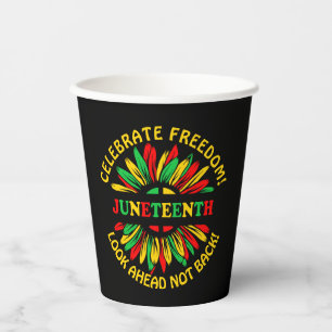 Add Name Edit Text Juneteenth Sunflower & Slogans Paper Cups