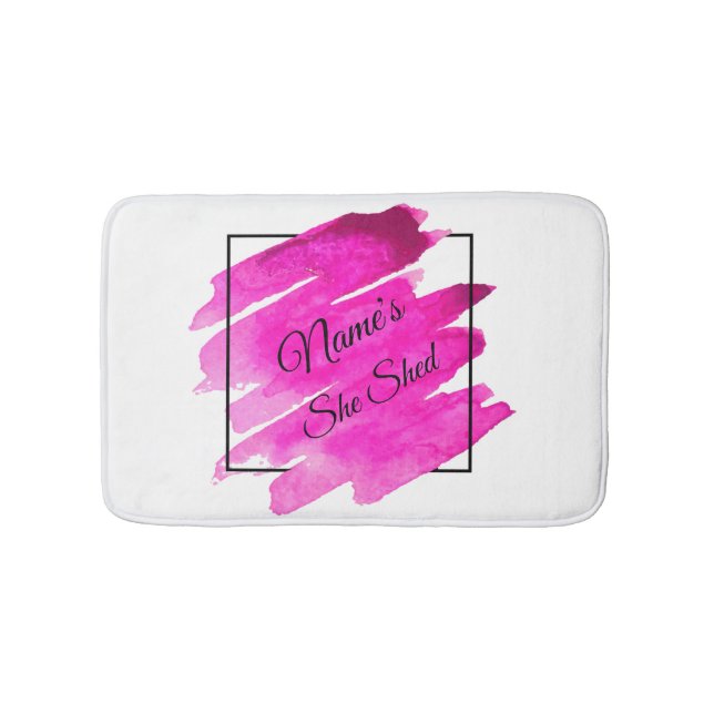 Add Name Edit Text She Shed Mauve Brush Stroke     Bath Mat (Front)