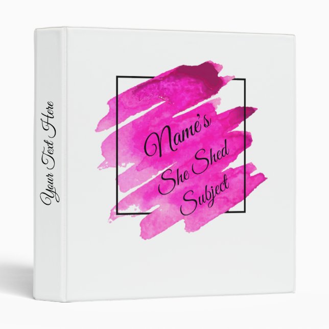 Add Name Edit Text She Shed Mauve Brush Stroke     Binder (Front/Spine)