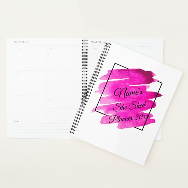 Add Name Edit Text She Shed Mauve Brush Stroke     Planner (Display)
