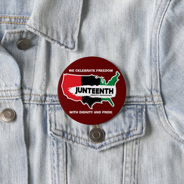 Add Name Edit Text USA Map Juneteenth  3 Inch Round Button (In Situ)