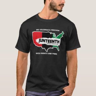 Add Name Edit Text USA Map Juneteenth T-Shirt