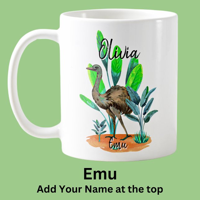 Add Name Emu Australian Bird Animal Coffee Mug (Creator Uploaded)