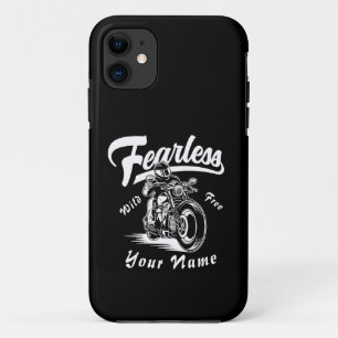 Add Name Fearless Wild Free Motorcycle iPhone 11 Case
