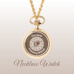 Add name floral introvert solitude brown watch<br><div class="desc">This beautiful necklace watch, is perfect for introverts who cherish their "me time." Featuring the calming phrase "Embracing Solitude, " this piece is more than just a timekeeper—it's a stylish statement of self-care. Adorned with a delicate floral design, it adds a touch of nature to your everyday look. Whether you're...</div>