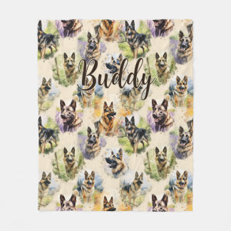 Add Name, German Shepherd Fleece Blanket