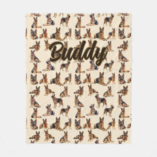 Add Name, German Shepherd Fleece Blanket