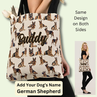 Add Name, German Shepherd Tote Bag