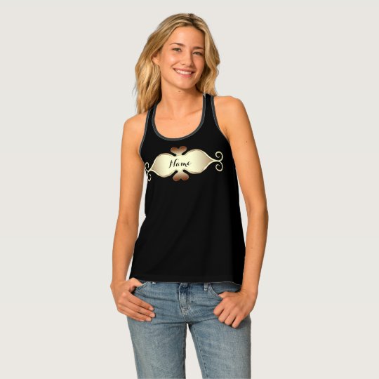 Add name gold banner Racerback Tank Top