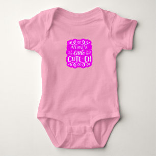 Add Name Grandma's Little Cute-eh Pink Girl Baby Bodysuit