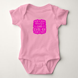 Add Name Grandma's Little Cute-eh Pink Girl Baby Bodysuit