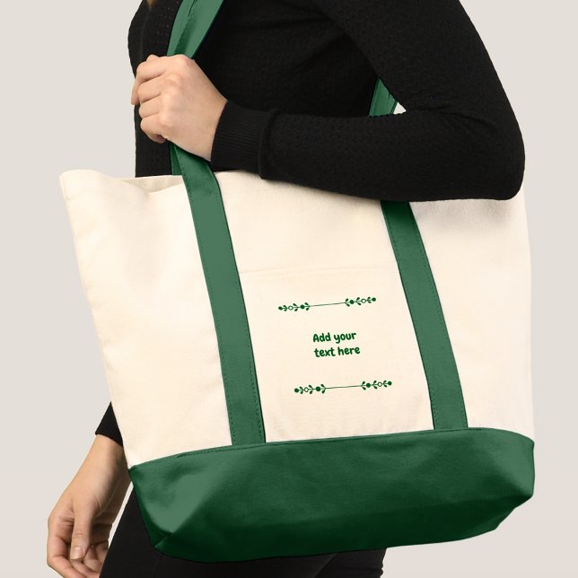 Add name green text tote bag (Creator Uploaded)