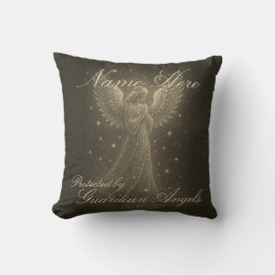 Add Name Guardian Angel Throw Pillow
