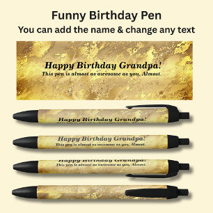 Add Name, Happy Birthday & Awesome Message Black Ink Pen