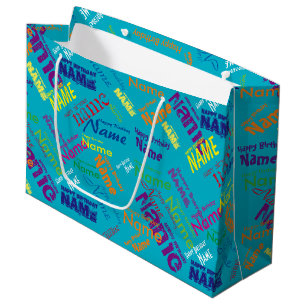 Add Name, Happy Birthday Large Gift Bag