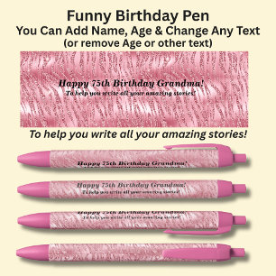 Add Name, Happy Birthday to help you write stories Black Ink Pen