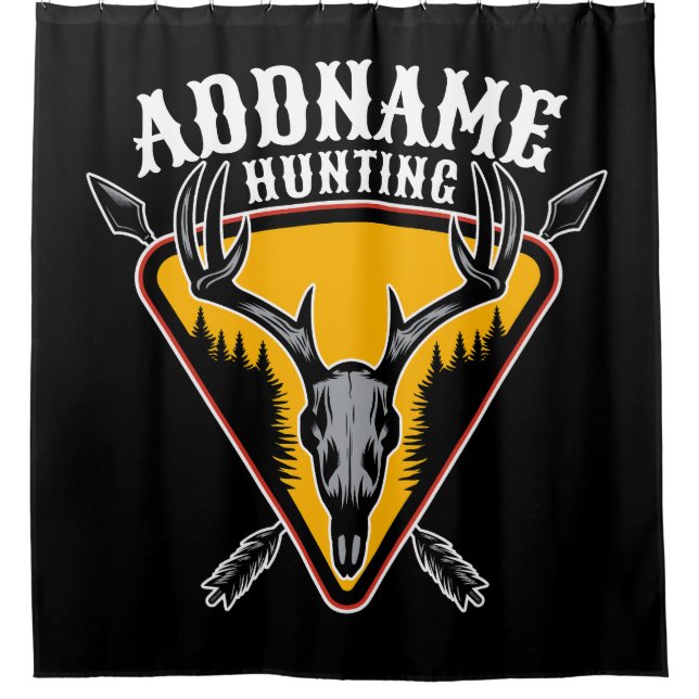 ADD NAME Hunter Elk Skull Big Antlers Deer Hunting (Front)