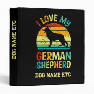 Add Name - I Love My German Shepherd Dog Sunset Binder