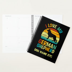 Add Name - I Love My German Shepherd Dog Sunset Planner