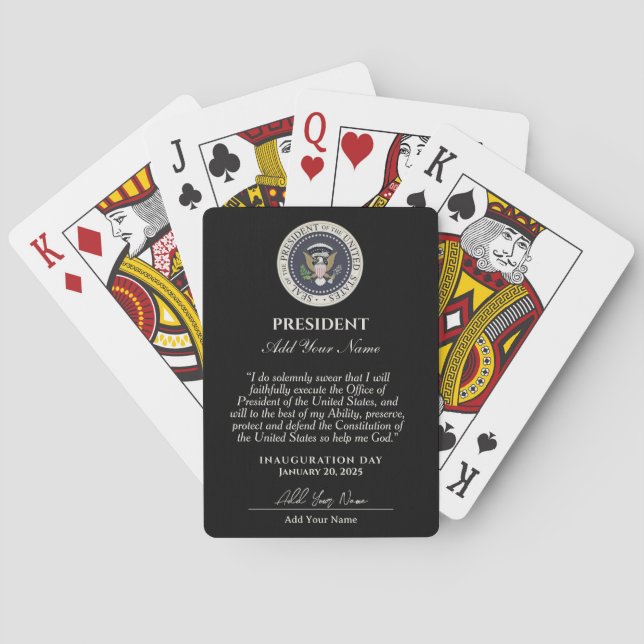 Add Name Inauguration Day January 20, 2025 Playing Cards (Back)
