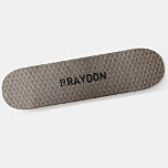 Add Name Initial Grey Brown Chequered Plate Look   Skateboard<br><div class="desc">Add any name or initials you want on this great design - See my store for lots more personalized skateboard designs and Skateboard T-Shirts,  Hoodies,  Backpacks,  Blankets and more.</div>