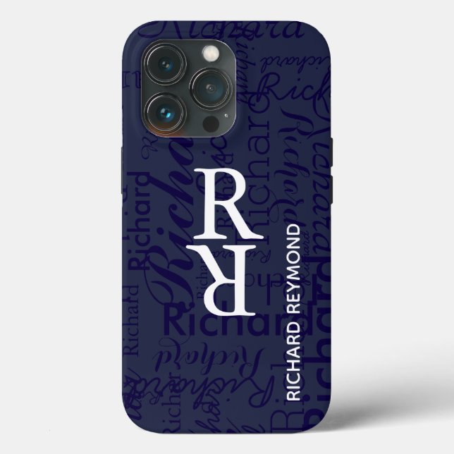add name/initial to get personalized blue  Case-Mate iPhone case (Back)