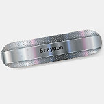 Add Name, Initials, Metal Shine Checkerplate Look  Skateboard<br><div class="desc">Add any name or initials you want on this great design - See my store for lots more personalized skateboard designs and Skateboard T-Shirts,  Hoodies,  Backpacks,  Blankets and more.</div>
