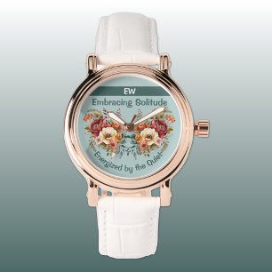 Add name introvert solitude floral green watch