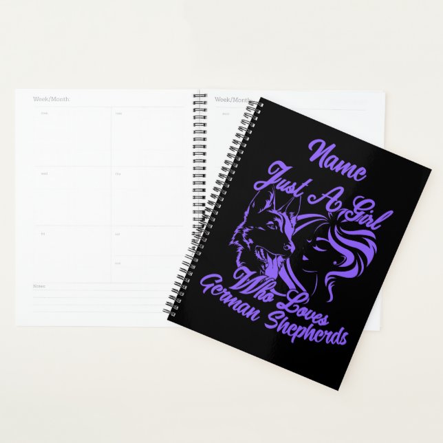Add Name - Just a Girl Who Loves German Shepherds  Planner (Display)