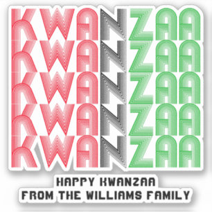 Add Name, Kwanzaa Repeating Text Words Kiss Cut