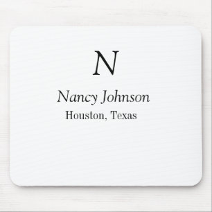 Add name letter name address City place add text Mouse Pad