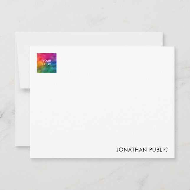 Add Name Logo Here Trendy Modern Minimalistic Card (Front)