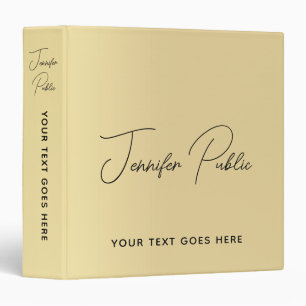 Add Name Logo Script Text Here Gold Colour Binder
