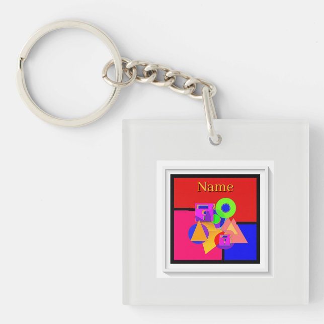 Add Name Media Memorabilia  Keychain (Front)