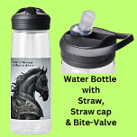 Add Name Message, Strong Black Horse with Armour Water Bottle<br><div class="desc">Strong Black Horse with Armour - - See my store for more great designs.</div>