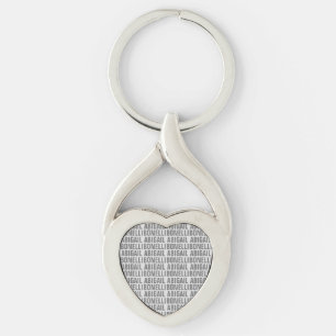Add name minimalist bold modern grey chic keychain