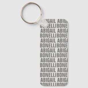 Add name minimalist bold modern grey chic keychain