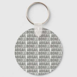 Add name minimalist bold modern grey chic keychain