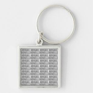 Add name minimalist bold modern grey chic keychain
