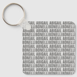 Add name minimalist bold modern grey chic keychain